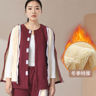 透析上衣骨折棉服肩袖 衣服女厚款 损伤术后棉袄病人服 子带拉链 袖