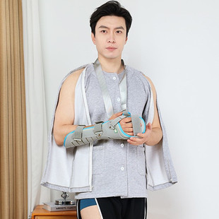 透析专用上衣男袖子有拉链衣服薄绒 肩袖损伤术后保暖衣打针睡衣