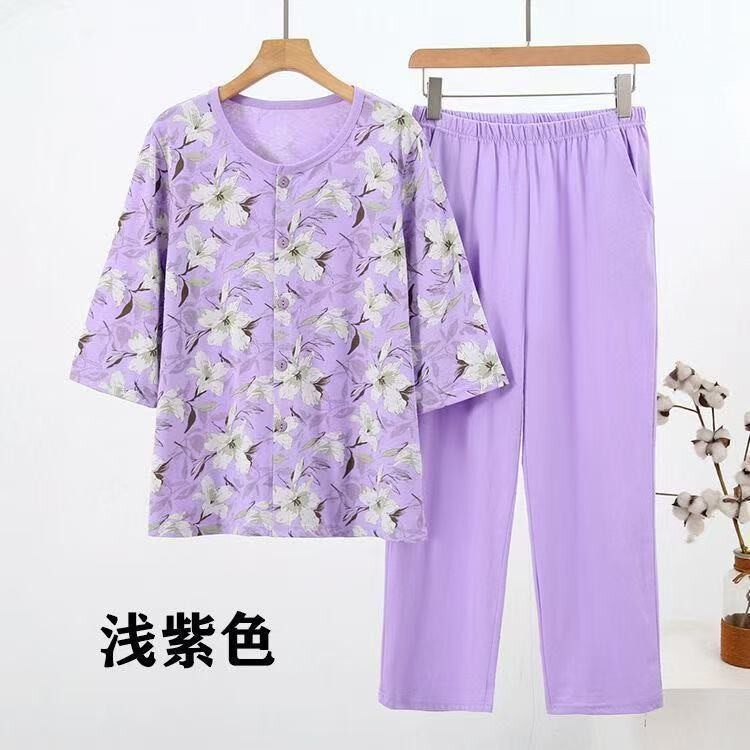 纯棉奶奶家居服套装可外穿