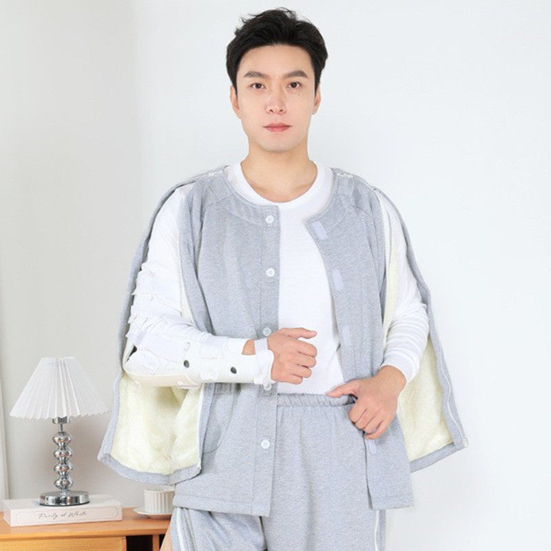 高档病号上衣加厚袖子开口棉服