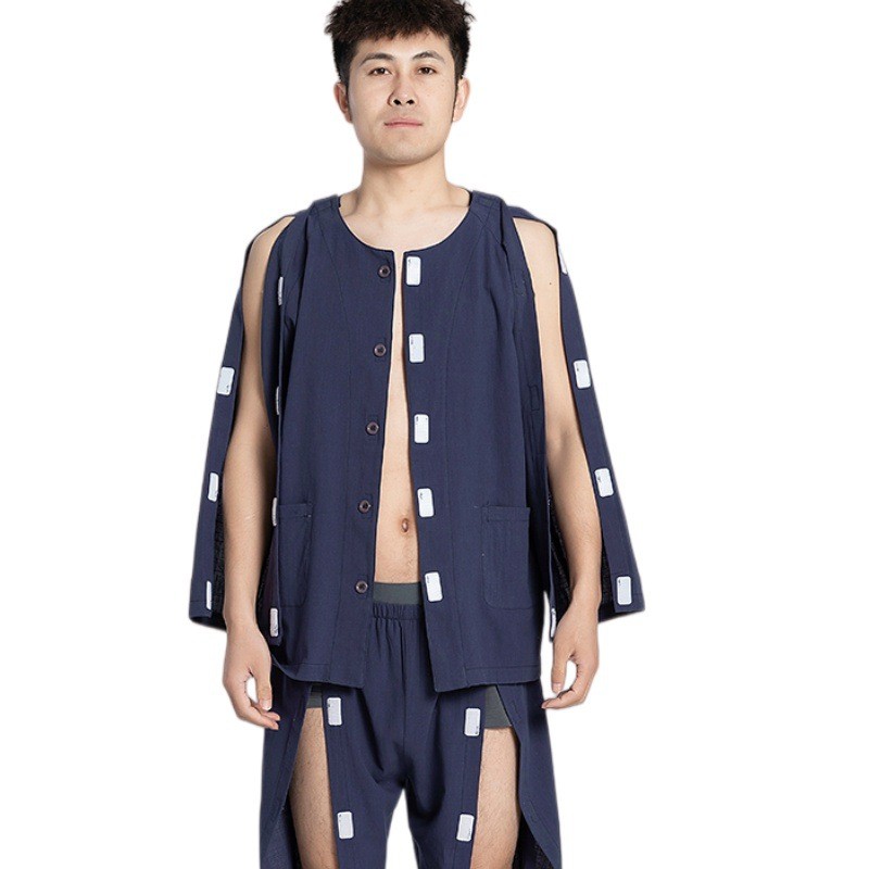 春秋棉质全开式病号服套装