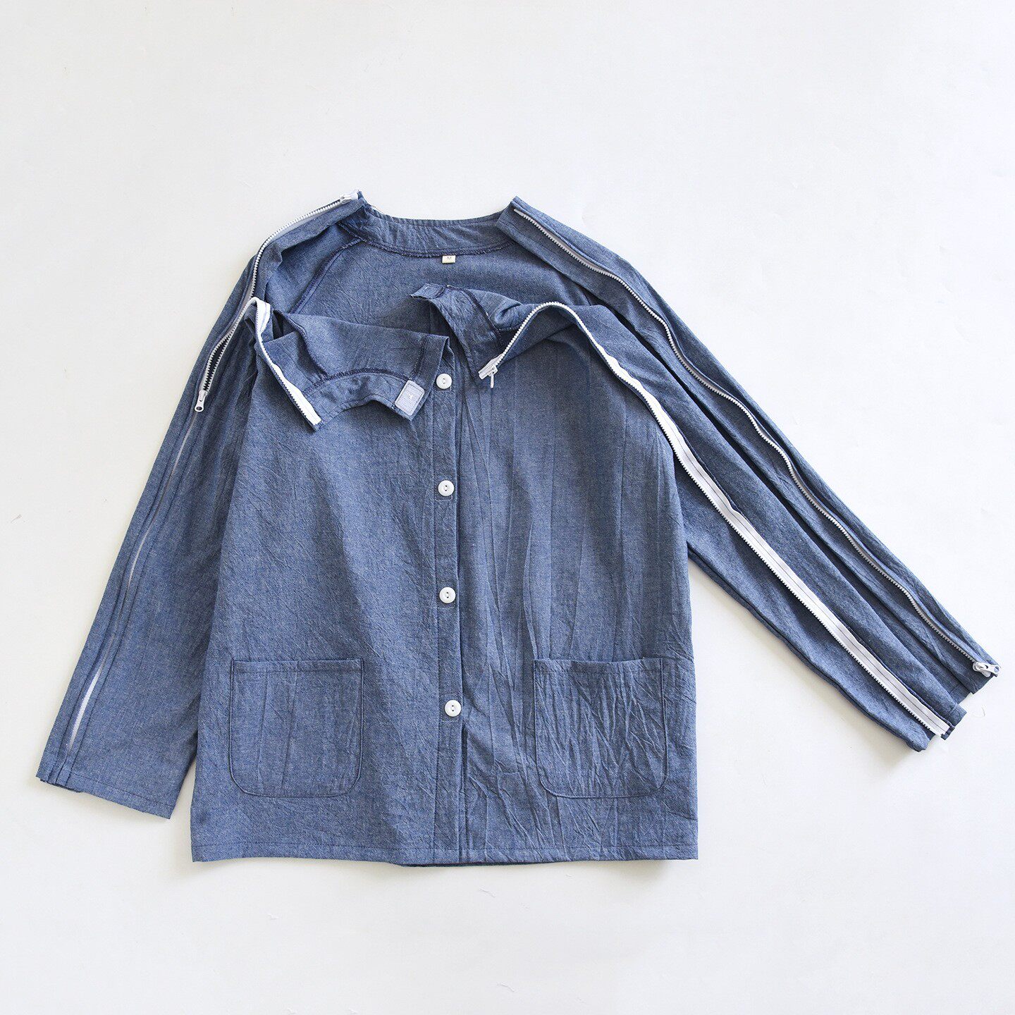 春秋纯棉病号服男士手臂骨折专用上衣袖子有拉链开口透析衣服治疗