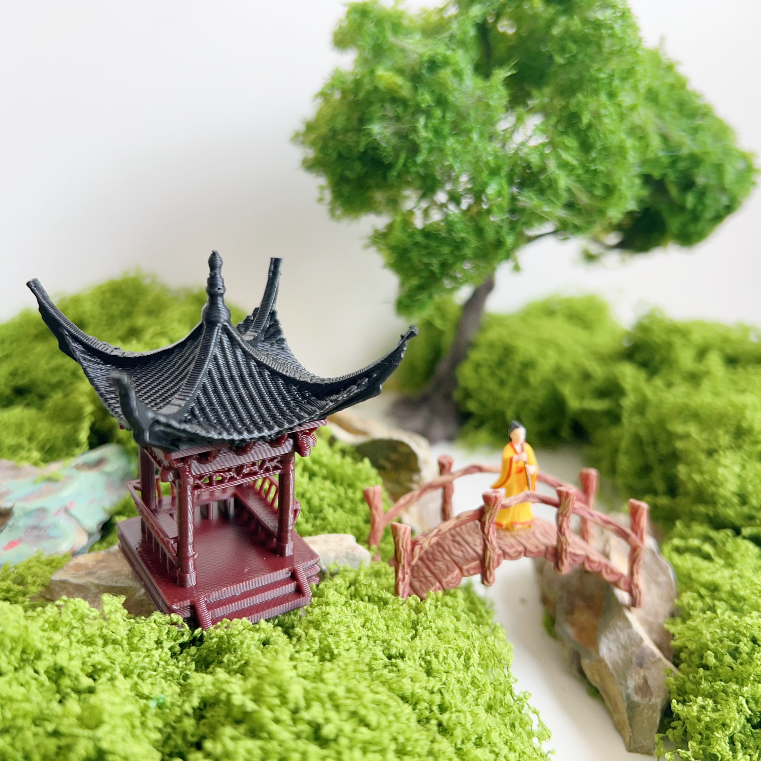 鈺書房5.0涼亭 亭樓 湖心亭假山魚缸盆景造景擺件微景觀園林造景
