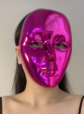 全脸面具万圣节成人化妆舞会派对道具女假面表演红色个性搞怪面罩