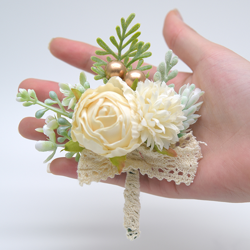 森系小清新结婚仿真玫瑰胸花新郎新娘婚礼伴娘姐妹团嘉宾会议襟花