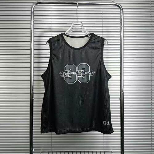 潮牌製品新款梵文字母印花33冰球服网眼布运动休闲双面男女款背心