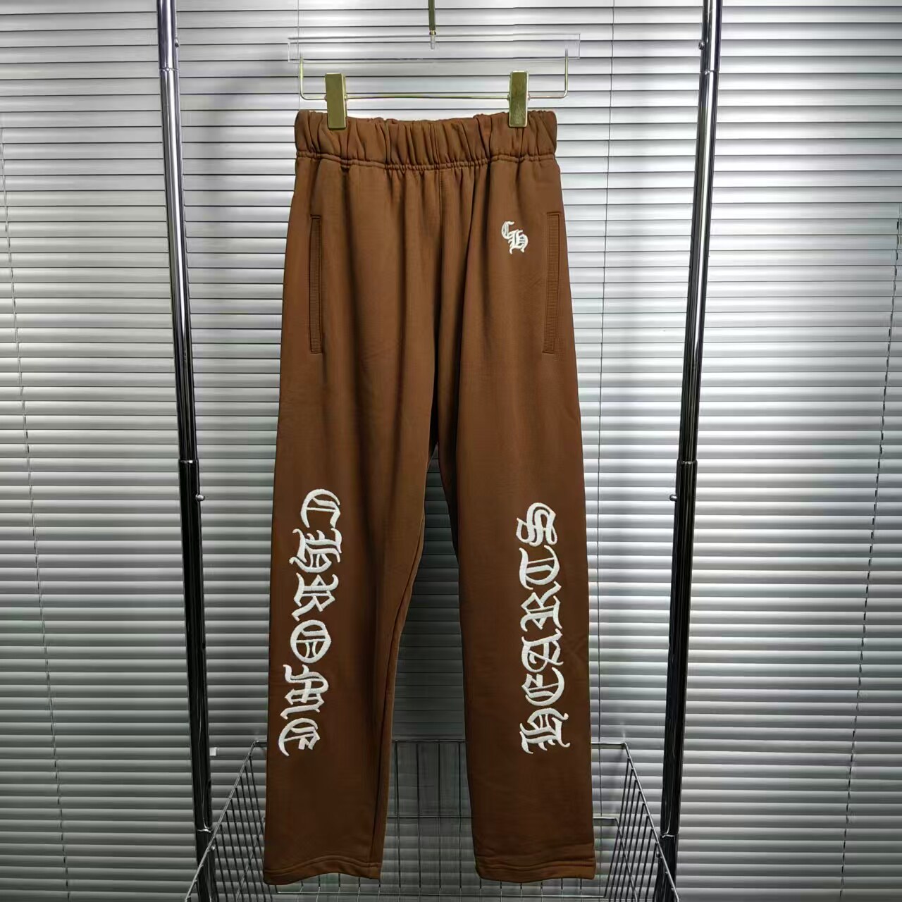 潮牌製品新款梵文字母刺绣休闲纯棉男女款长裤卫裤宽松休闲运动裤