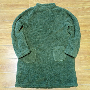 森林精灵日本原单珊瑚绒中性款修身男士女士套头风衣居家服保暖G