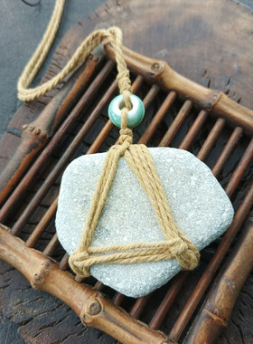 海神石海边部落回收一个海底打捞的海石手工打磨制作个性挂件法器