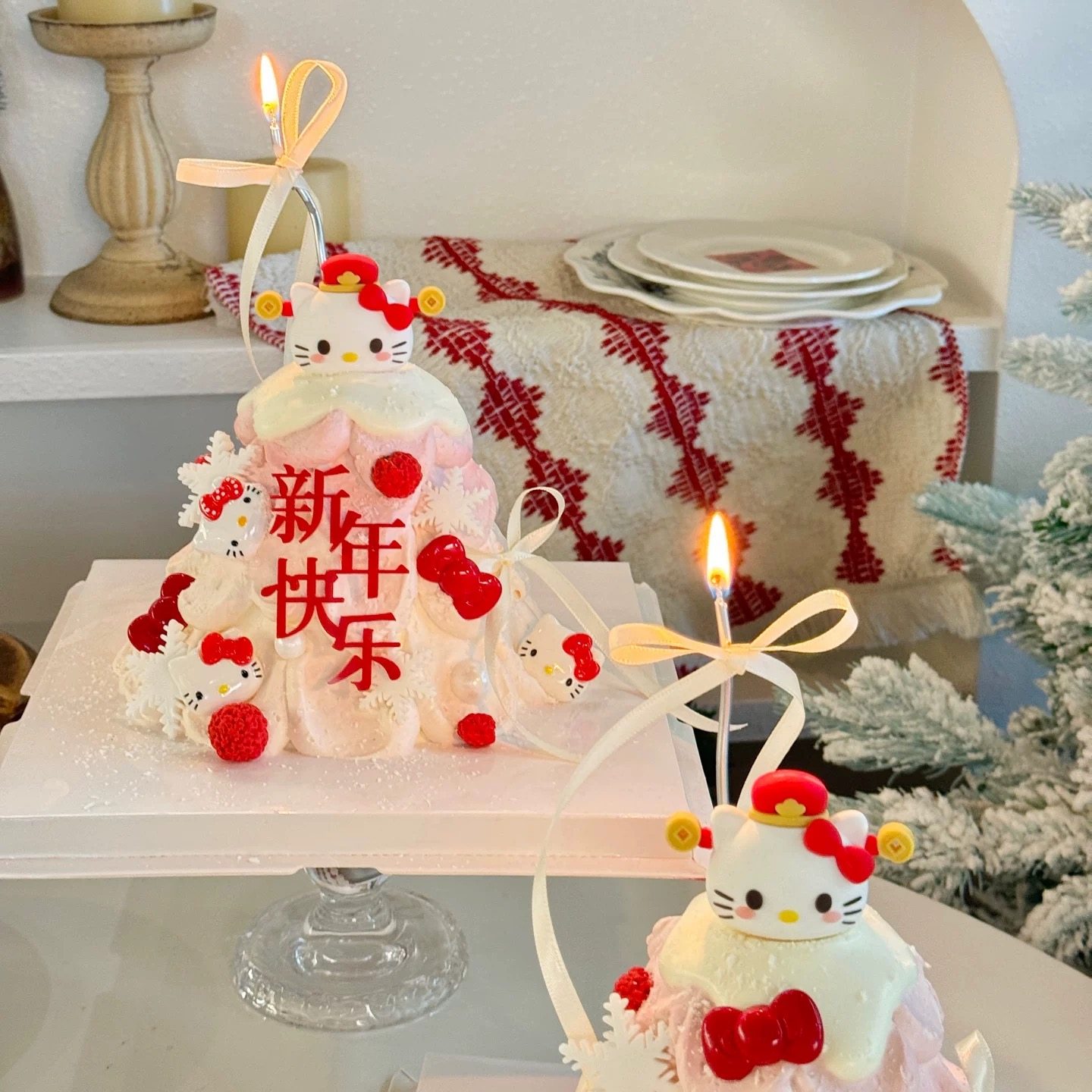 新年Hello Kitty蛋糕装饰亚克力文字绑带式手工diy节日装扮,节庆用品/礼品,节日装扮用品,淘宝优惠券,粉丝福利购,淘宝优惠卷