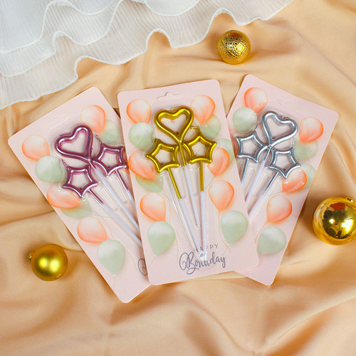 网红镀金香槟玫瑰金五星插件蜡烛