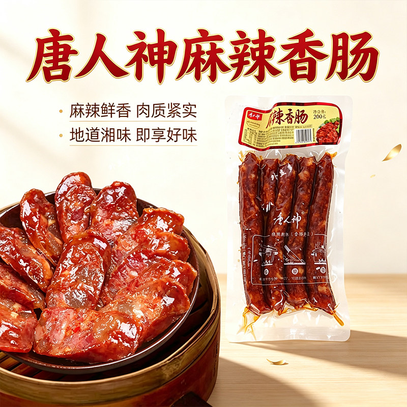 唐人神 麻辣香肠200g 香肠腊肠湖南特产餐桌美食腊肉腊肠包邮