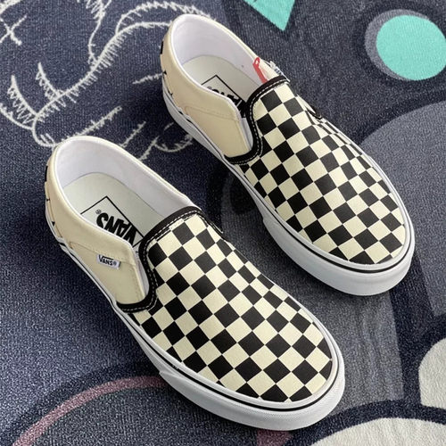 VANS范斯棋盘格女款一脚蹬帆布鞋