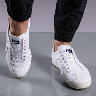 1183C141 Onitsuka 一脚蹬男女帆布休闲鞋 Tiger 100 鬼塚虎小白鞋