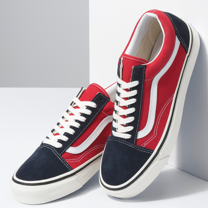 VANS安纳海姆红蓝撞色低帮休闲鞋