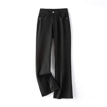 阿月大码喇叭牛仔裤女2025秋冬弹力加厚高腰加长微喇裤高个子175