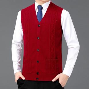 冬坎中年马羊甲爸爸装 肩毛背衣心男领羊绒衫 针织毛秋H9076 大码