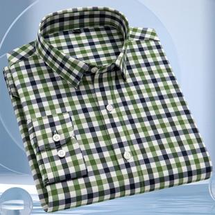 中年长男袖 新款 衬衫 品牌男高档男正装 格子衬衫 Y装 士春188 式 装