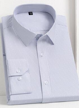 秋新季新款男式职衬衫长袖商务休闲业正装750122免莫代尔烫衬衣男