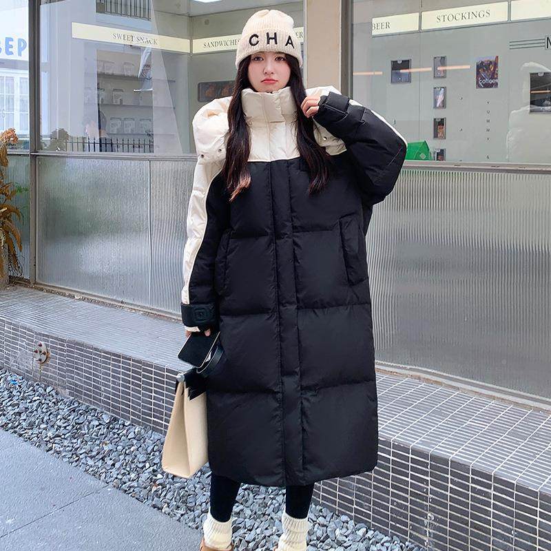 羽409519绒绒服新款休保暖女欧货中冬季拼长款国标羽接闲绒服外套