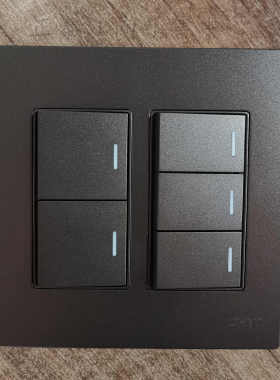 正泰开关插座面板120型9K深灰色黑色复古墙壁式正太五孔家用暗装