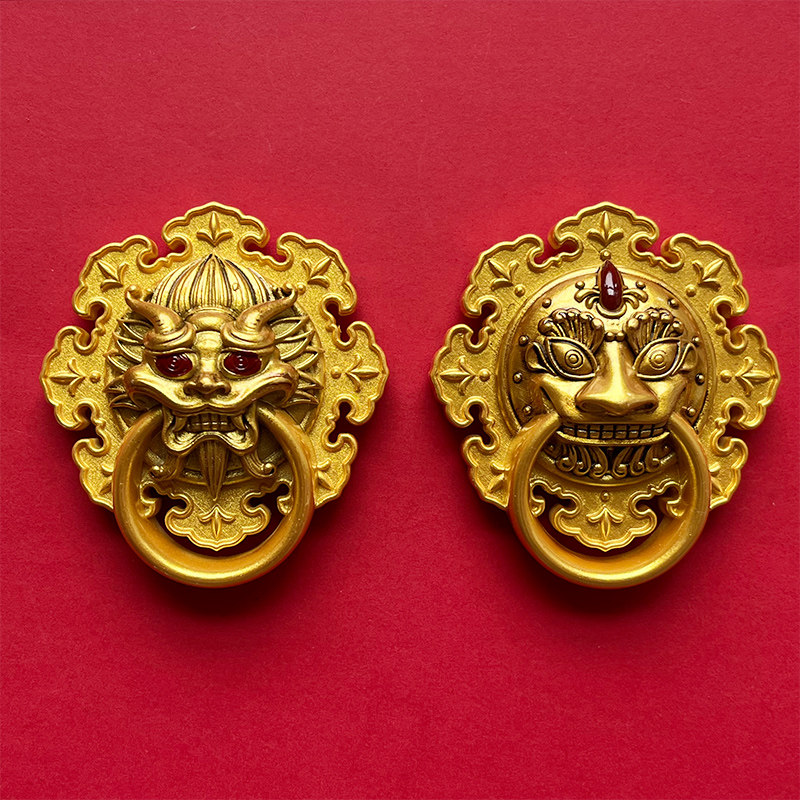 中国风老北京门环狮子龙麒麟貔貅平安冰箱磁贴创意吸铁石冰箱贴