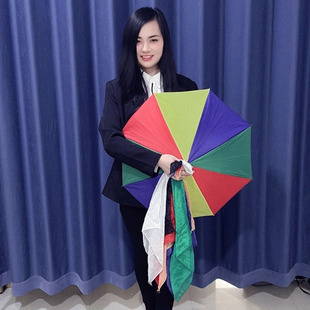 魔术道具六连巾变伞 舞台变伞 丝巾变伞 年会 晚会 速成魔术 滚巾