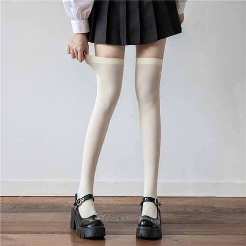 白色过膝袜女春秋百搭JK长筒袜子
