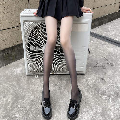 渐变色丝袜女春秋薄款灰色打底袜