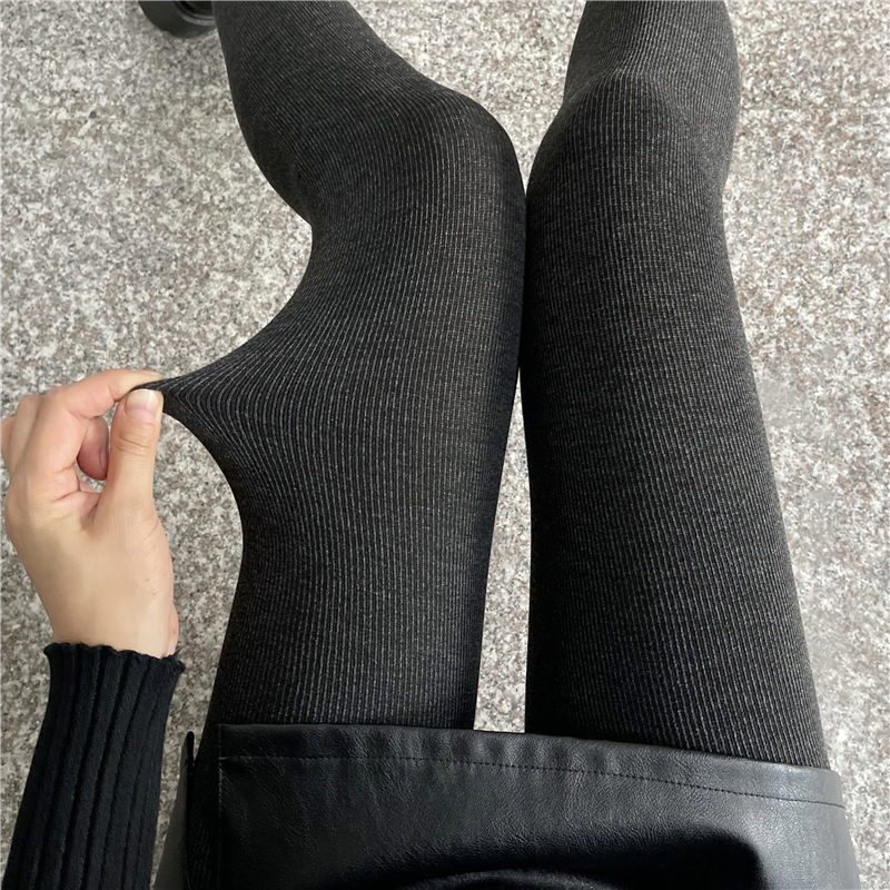 秋冬加绒加厚显瘦竖条纹连裤袜女