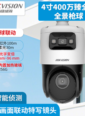 海康威视DS-2DC4C142IMW-DE4寸400万200万臻全彩全景枪球