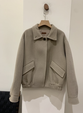 韩国正品现货UTRE女士翻领羊毛大衣夹克外套