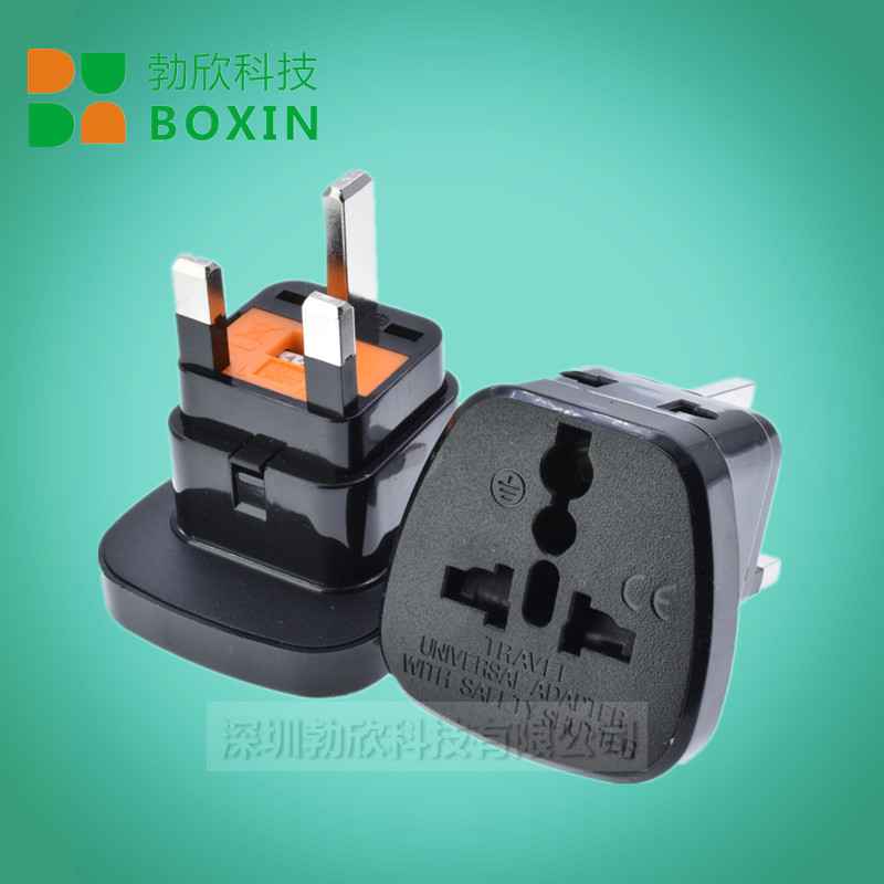 转换插头带安全门插头勃欣科技