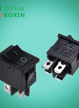 台湾RLEIL船型开关4脚2档黑色液晶电视电源开关RL3-4T125  6A250V