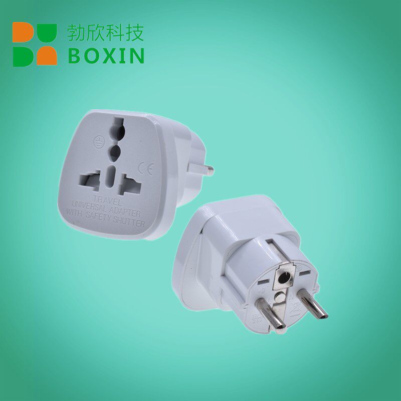 ss-9嵌入式欧规电源转接插头韩法国德标圆柱形转换器万能插座 ss