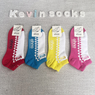 耐尔Ohno纯棉运动短筒字母吸汗袜子春秋季全棉薄款学院风防臭船袜