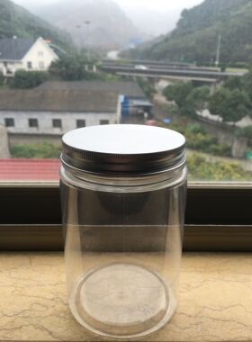 750ml铝盖塑料瓶 直筒PET广口瓶 沙拉罐 1040g蜂蜜瓶(LG098)