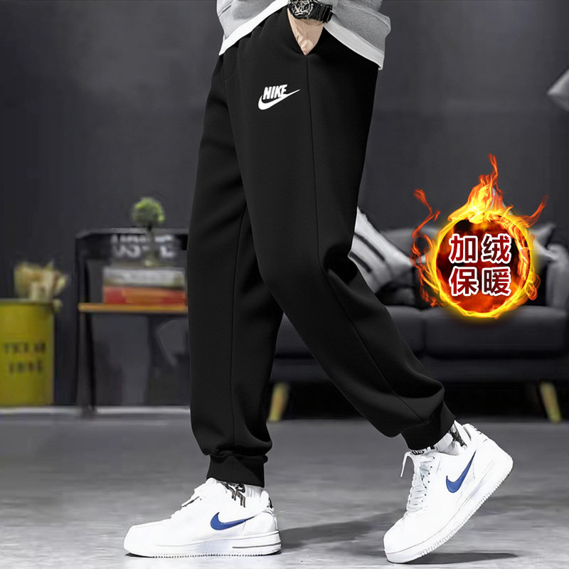耐克男冬季加绒加厚束脚运动裤