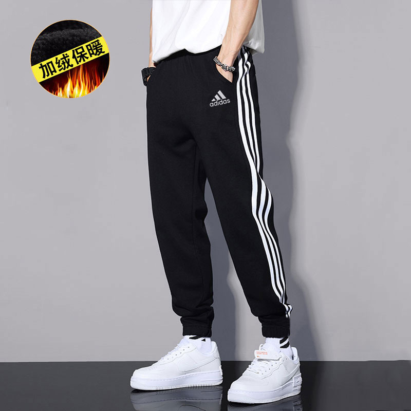 阿迪达斯男冬季加绒加厚束脚卫裤