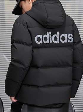 阿迪达斯男士羽绒服冬季新款拒水防风保暖面包服连帽外套男KQ5519