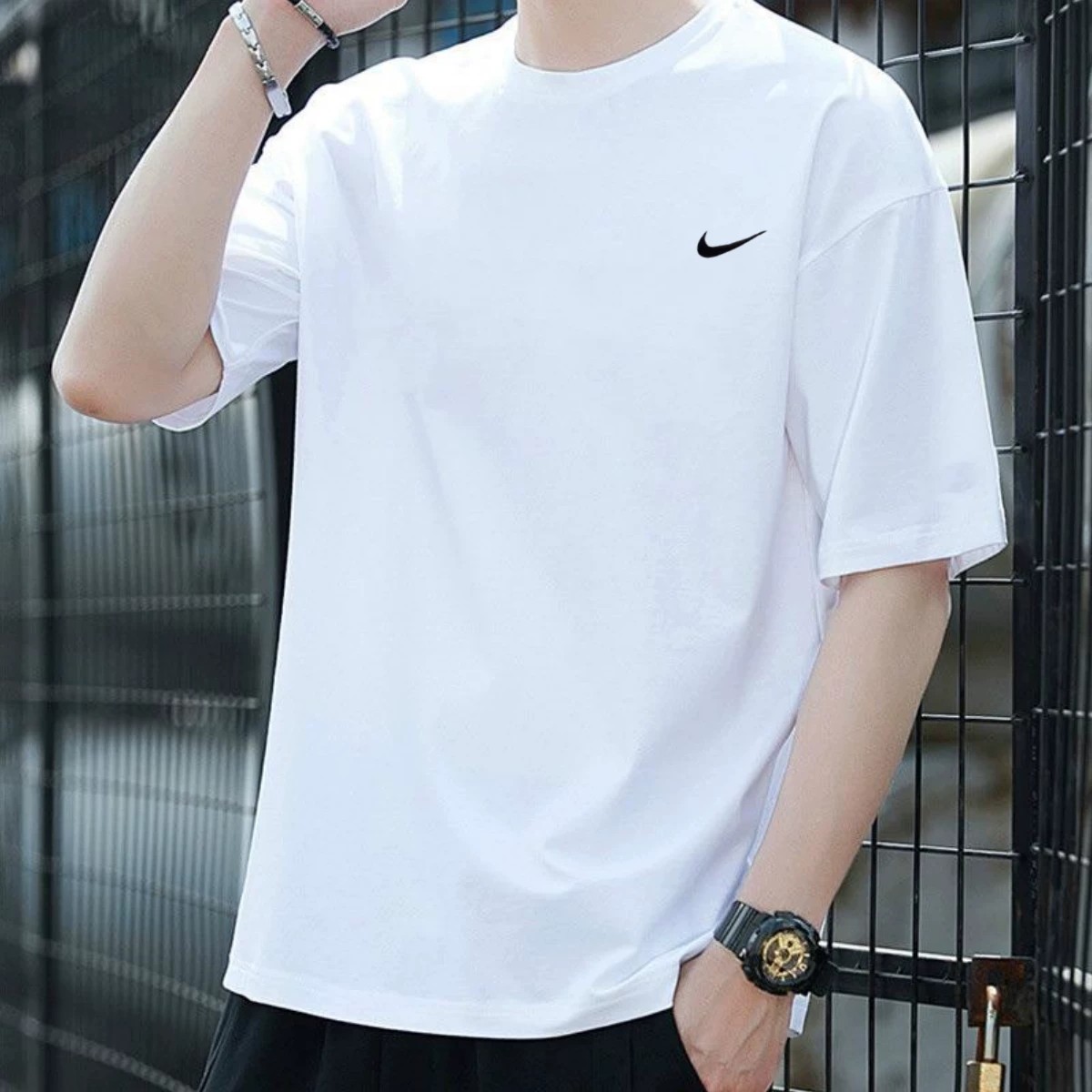 纯棉T恤Nike耐克正品小标短袖男子夏季新款运动服跑步透气白上衣