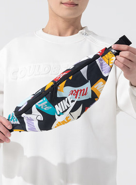 耐克斜跨新款腰包男女单肩斜挎运动包户外休闲大容量小胸包HJ8368