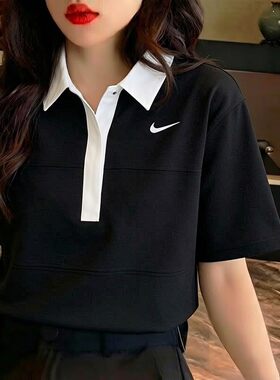 耐克女POLO衫短袖/五分袖宽松