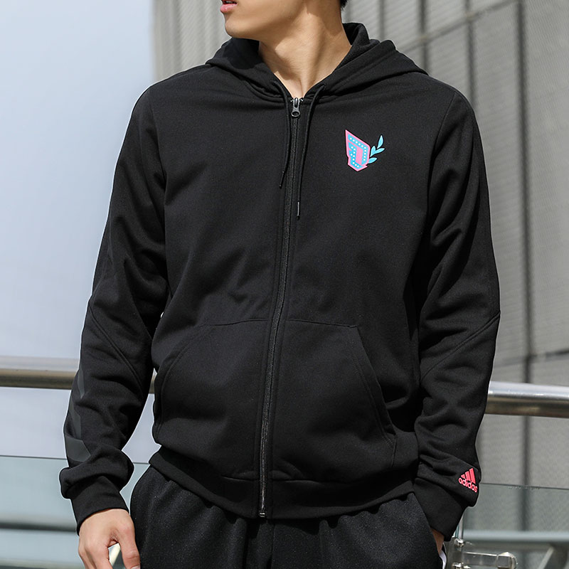 阿迪达斯外套男运动休闲连帽夹克