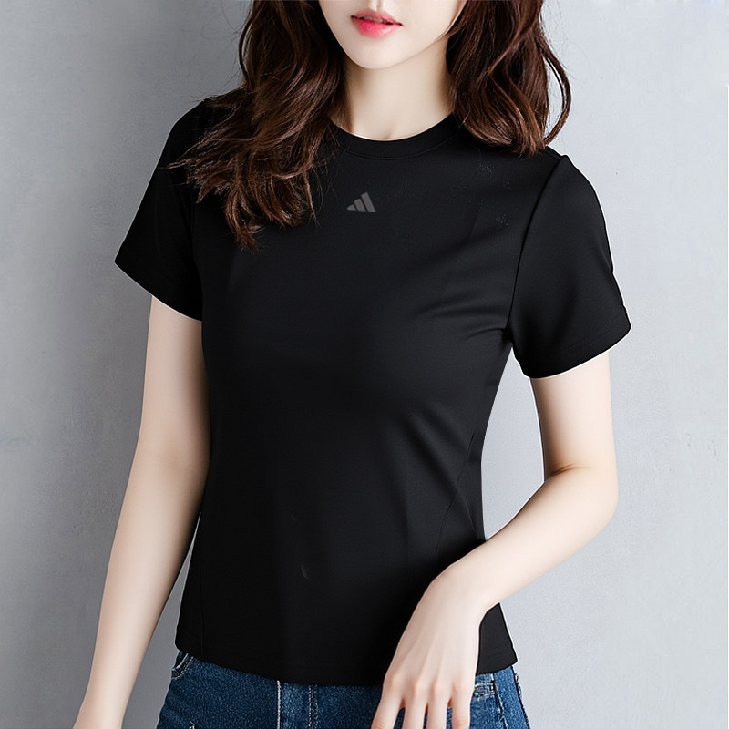 阿迪达斯短袖T恤女装2026夏季新款训练瑜伽运动服透气速干休闲服
