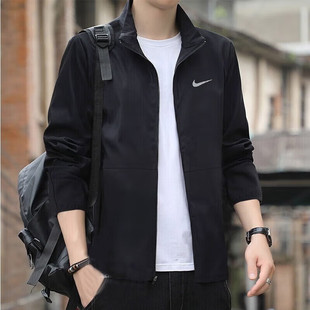 耐克NIKE外套男士2025年秋季健身跑步训练运动服立领防风休闲夹克