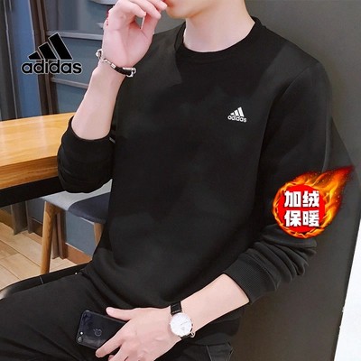 阿迪达斯针织加绒卫衣保暖打底衫