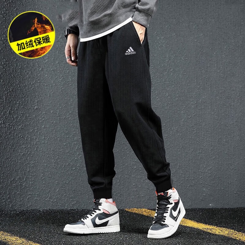 阿迪达斯保暖舒适运动裤假一罚十