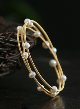 14k注金褪色天然淡水原创手链