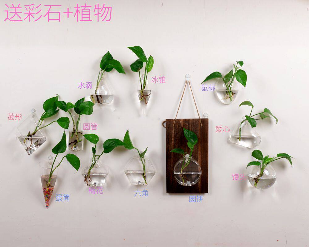 创意壁挂鱼缸壁饰墙饰挂壁水培玻璃花瓶卧室客厅店墙面墙上装饰品